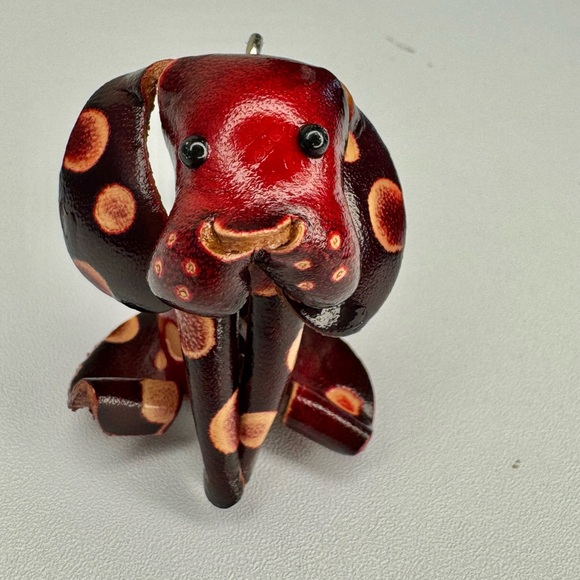 Handmade Handbags - Dog leather bag charm key chain